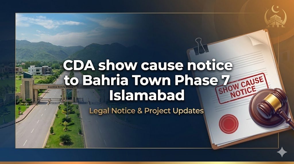 CDA show cause notice to Bahria Town Phase 7 Islamabad