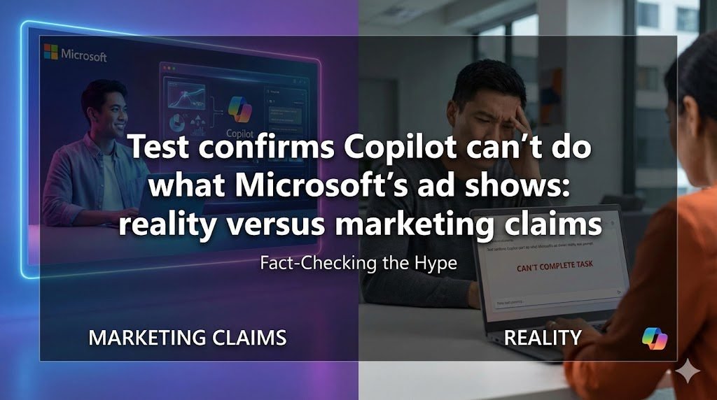 Test confirms Copilot can’t do what Microsoft’s ad shows: reality versus marketing claims