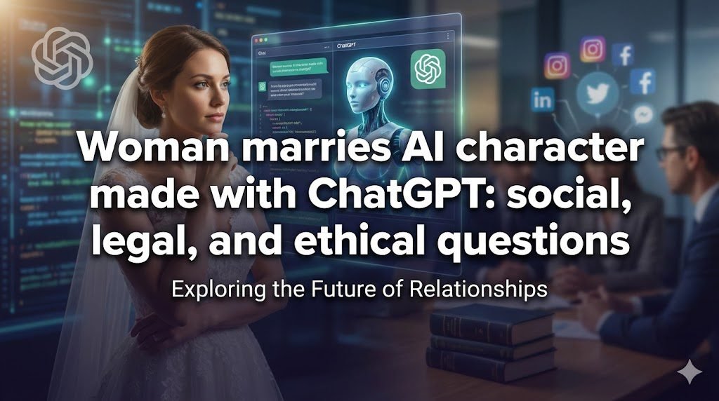 Woman marries AI character made with ChatGPT: social, legal, and ethical questions