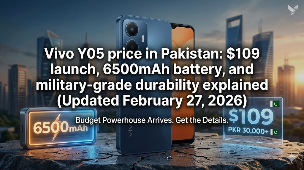 Vivo Y05 price in Pakistan: $109 launch, 6500mAh battery, and military-grade durability explained (Updated 2026)