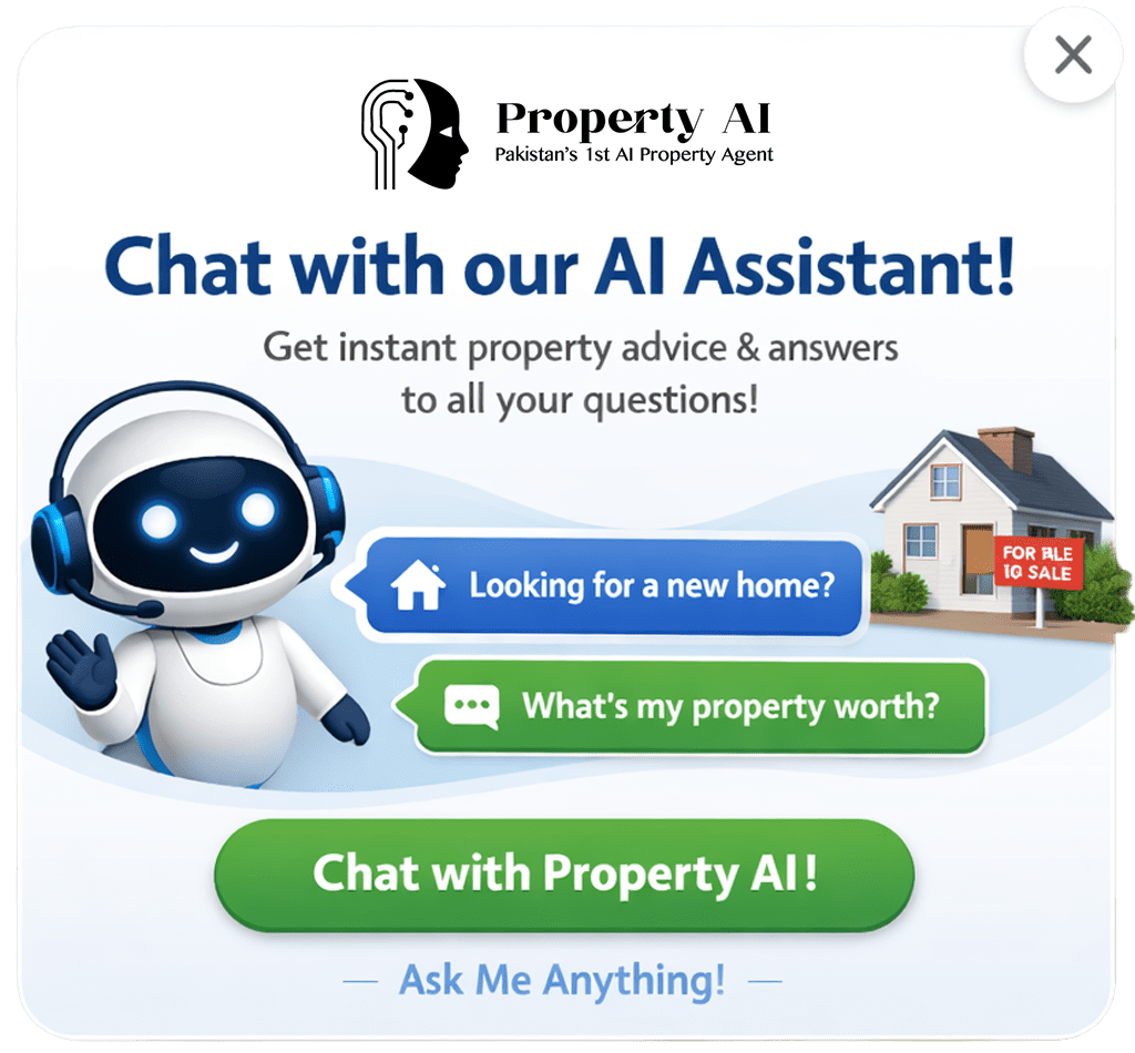 Fast answers for plots, houses, payment plans, NOCs, transfer steps, and construction costs—built for Pakistan. Chat in English or Urdu, list for free, check approvals, compare plans, and get quick cost ranges with our AI Real Estate Chat Bot