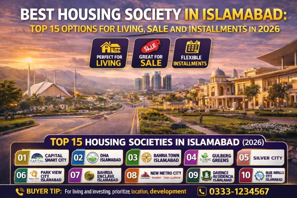 Best housing society in Islamabad: top 15 options for living, sale, and installments in 2026